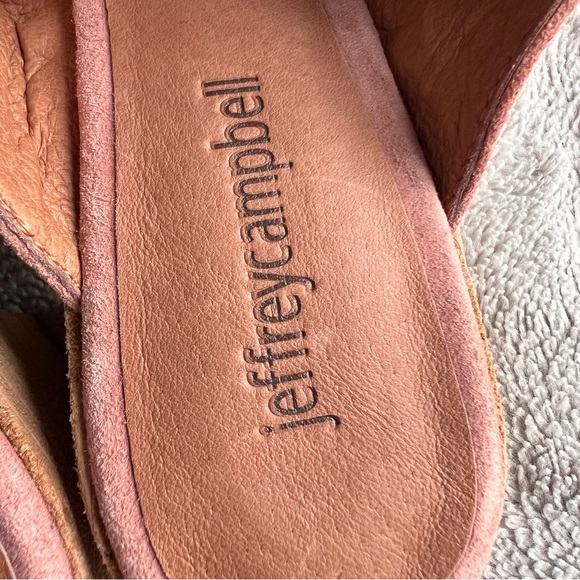 Jeffrey Campbell Cyrus Bow Suede Leather Slip-On Block Heel Mules Rose Pink 8.5 - Picture 6 of 15